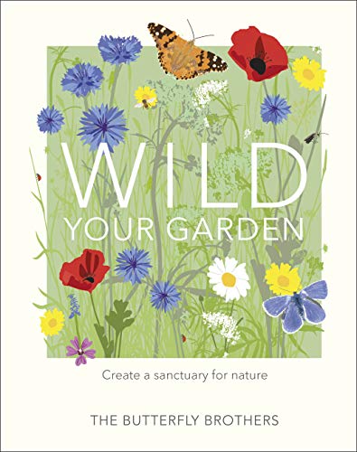 Book cover featuring illustrations of wildflowers, butterflies, and insects on a green background.