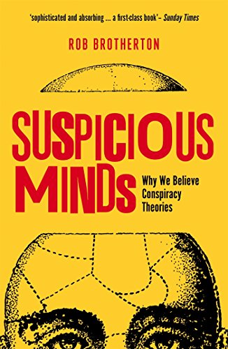 Book cover: "Suspicious Minds" with a halftone image of eyes and a dome.