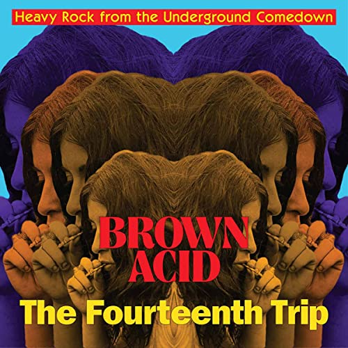 CD cover for “Brown Acid: The Fourteenth Trip” with repeating faces.