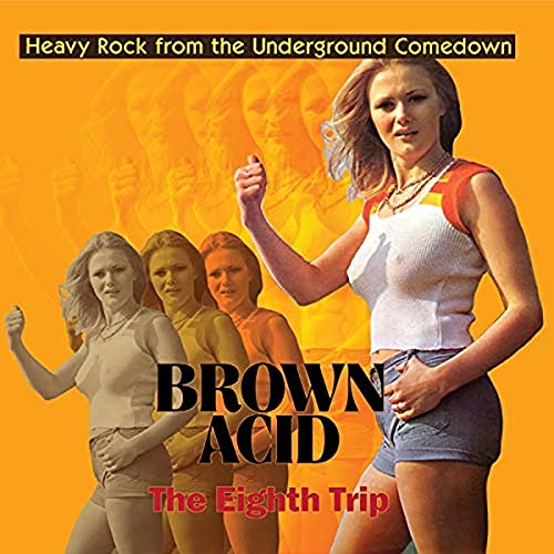 Album cover for "Brown Acid - The Eighth Trip" featuring women in orange tones.