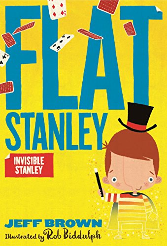 Book cover for Invisible Stanley featuring a flat boy in a top hat.