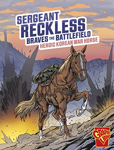 Book cover depicting a brown horse carrying supplies across a battlefield.
