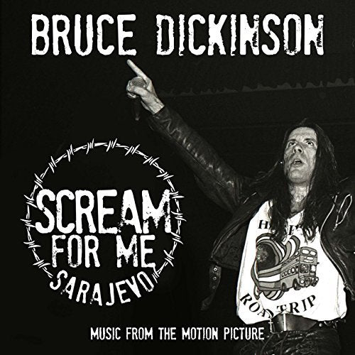 Black and white CD cover featuring a man with long hair pointing upward.