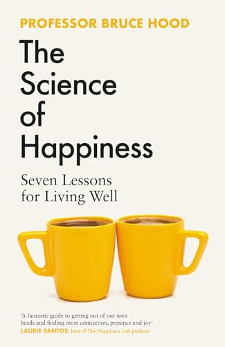 Book cover: "The Science of Happiness" with two yellow mugs.