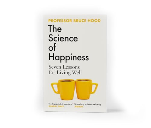 Book cover: āThe Science of Happinessā with image of two yellow mugs.