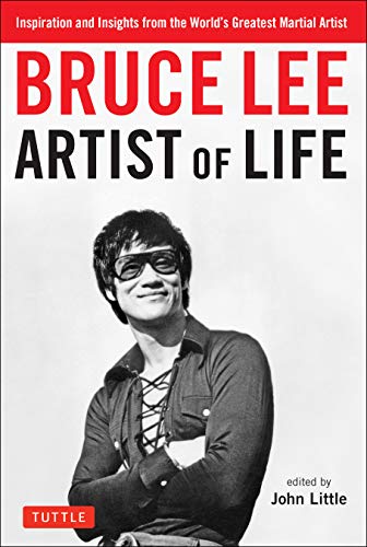 Book cover featuring a black and white photo of Bruce Lee wearing sunglasses.