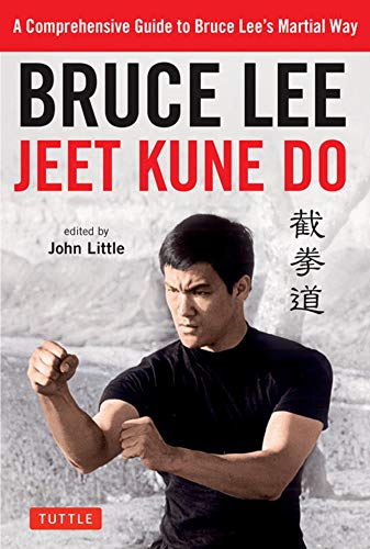 Book cover featuring Bruce Lee in a fighting stance, titled “Bruce Lee Jeet Kune Do.”