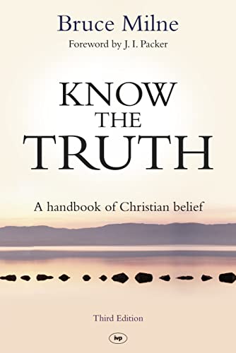 Book cover: "Know the Truth," a Christian belief handbook, with landscape.