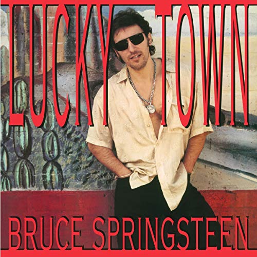 Bruce Springsteen album cover, "Lucky Town," with desert imagery.