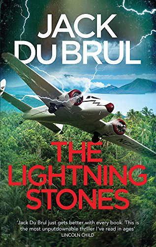Book cover: airplane flying through stormy skies over a jungle.