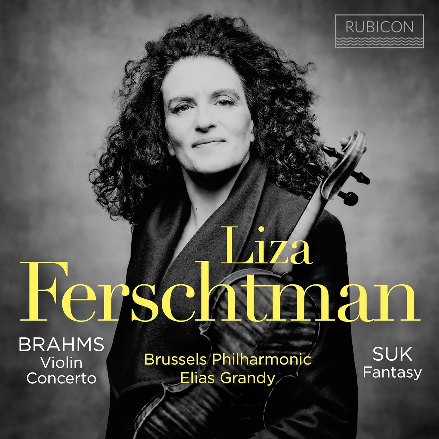 CD cover featuring violinist Liza Ferschtman in black and white.