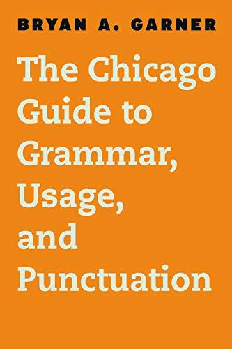 Orange book cover with white text: "The Chicago Guide to English Grammar.
