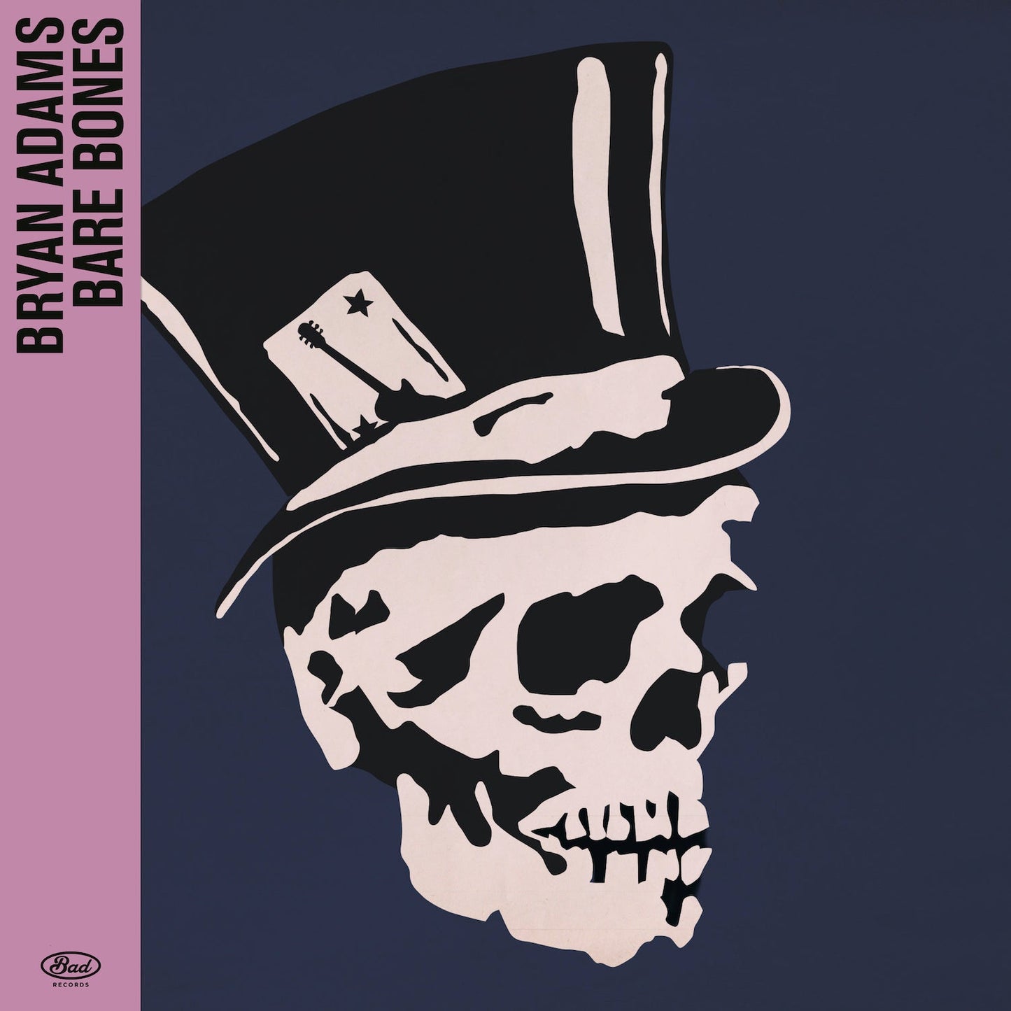 Bryan Adams "Bare Bones" CD cover with skull and top hat illustration.