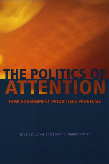 Book cover: "The Politics of Attention" with orange and blue tones.