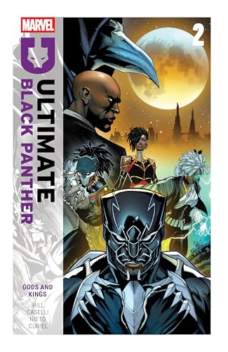 Comic book cover featuring Black Panther, a bald man, and a bird.