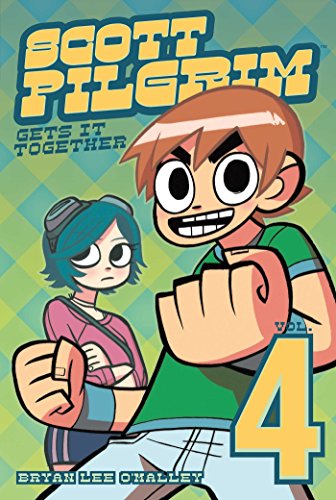 Cover of “Scott Pilgrim Vol. 4” featuring Scott and Ramona in cartoon style.