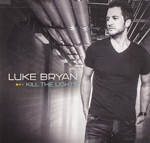 Luke Bryan album cover, "Kill The Lights", grayscale portrait.