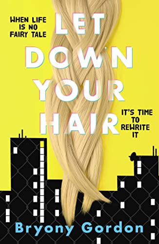 Book cover: long blonde hair over a city skyline.