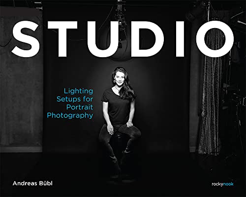 Book cover: "Studio" with a model in a photography studio setting.