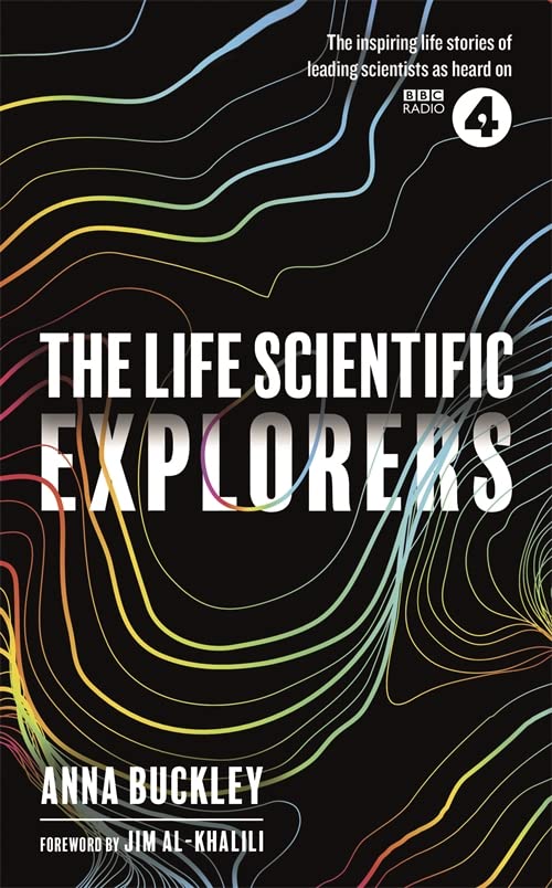 Book cover: “The Life Scientific: Explorers” with colorful wave design.