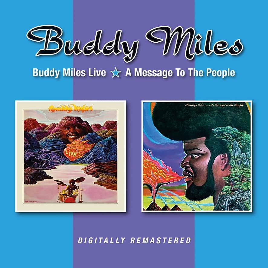 CD cover art featuring Buddy Miles Live and A Message To The People albums.