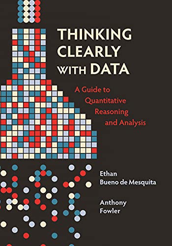Book cover: "Thinking Clearly with Data" featuring pixelated graph design.