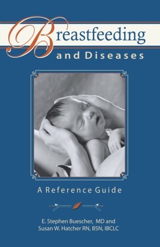 "Book cover with blue background, black and white baby image, and title 'Breastfeeding and Diseases'."