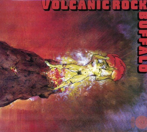 Buffalo “Volcanic Rock” CD cover: fiery, surreal illustration of a figure.