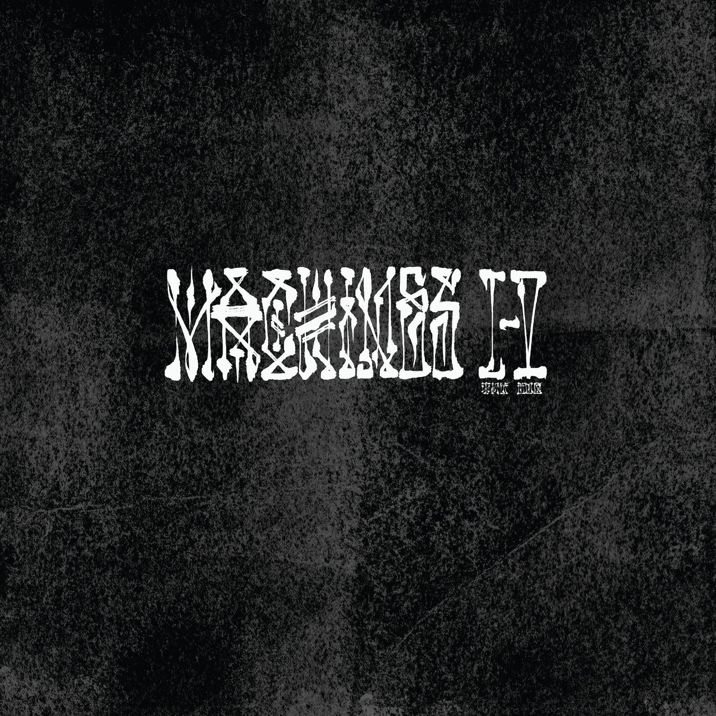 CD cover for "Machines" by Bugthe, with distressed white text on black.