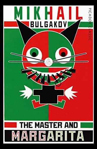 Book cover featuring a stylized cat illustration over a red and green background.