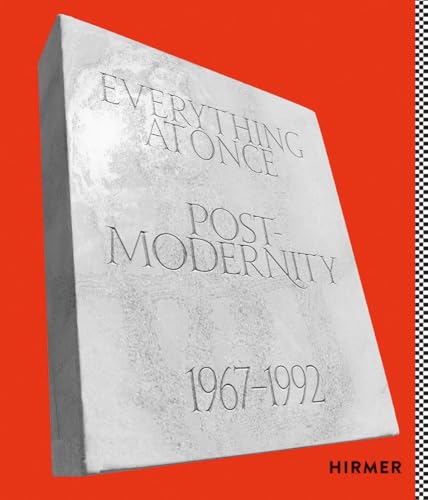Book cover: “Everything at Once: Postmodernity 1967-1992” with textured silver lettering.