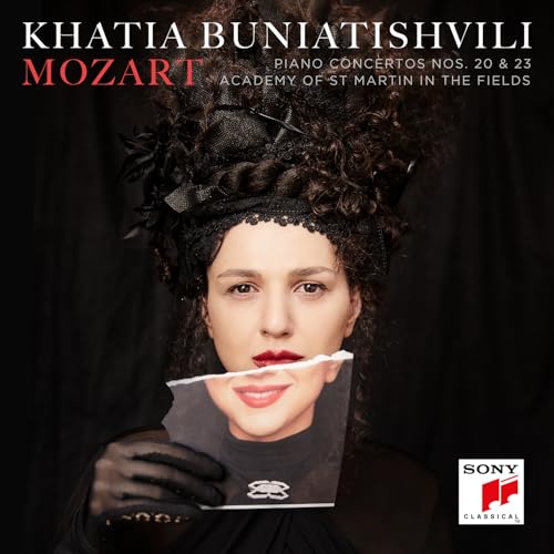 Khatia Buniatishvili album cover with portrait and torn image detail.
