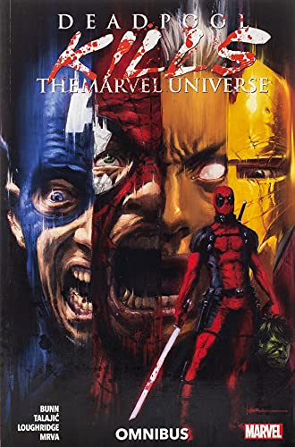 Deadpool prominently featured on cover, surrounded by Marvel characters in a chaotic scene.