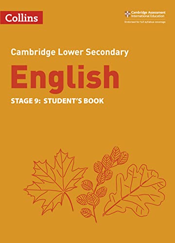 Orange textbook cover with “English Stage 9” and leaf illustrations.