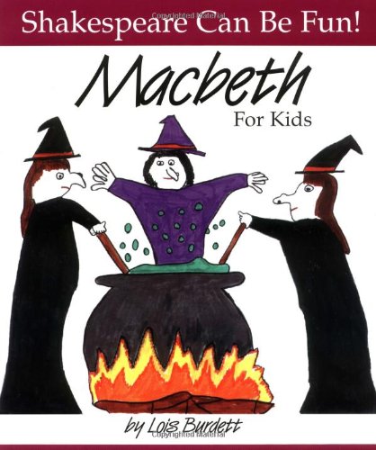 Illustration of three witches stirring a cauldron over flames.