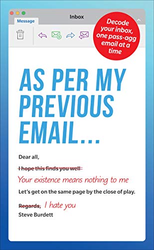 Book cover with email inbox graphic and sarcastic message text.