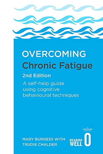 Book cover: “Overcoming Chronic Fatigue, 2nd Edition” with blue wave design.