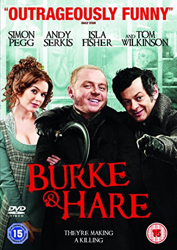 DVD cover for “Burke & Hare” featuring three actors in period clothing.