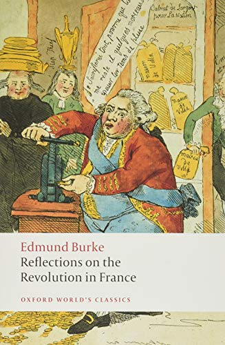 Book cover featuring an 18th-century political cartoon with figures and text by Edmund Burke.