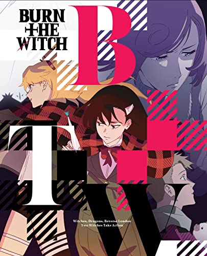 Burn The Witch" Blu-ray cover featuring two young witches and bold graphic design.