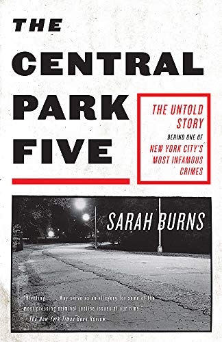 Book cover for "The Central Park Five" with a snowy park scene.