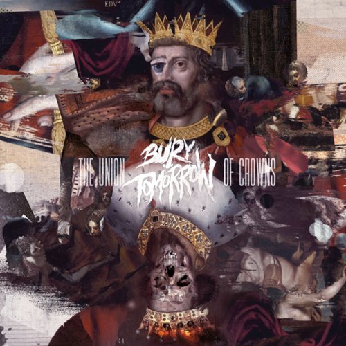 Album cover featuring a crowned man’s portrait with collage elements.