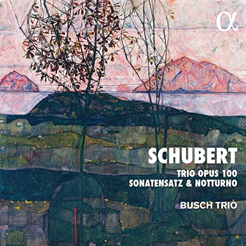 CD cover: landscape painting with trees and text “Schubert, Busch Trio”.