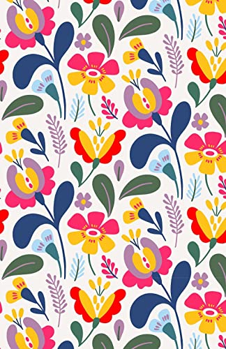 Floral journal cover with colorful, folk-art style flower pattern.