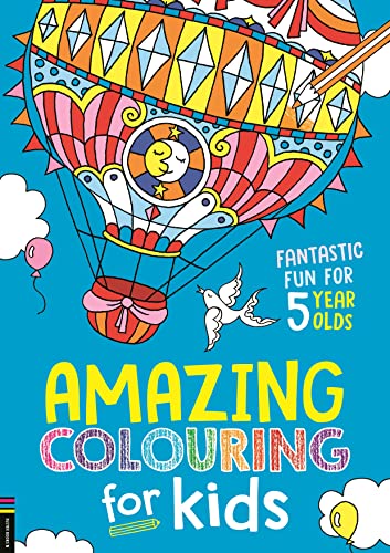 A colouring book cover featuring a hot air balloon, a bird, and text.