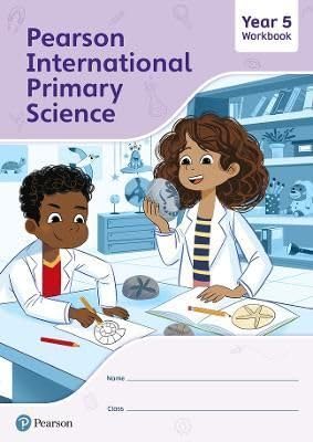 Year 5 science workbook cover with children and science equipment.