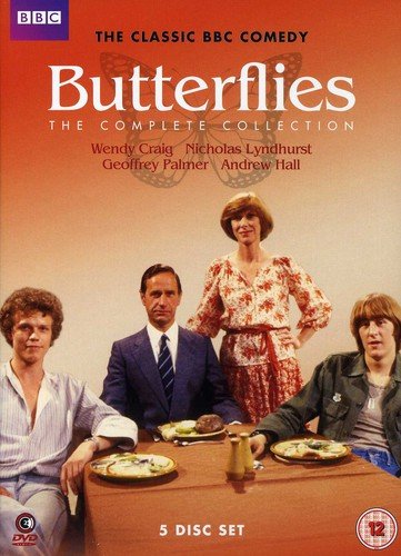 DVD cover for Butterflies featuring four cast members sitting at a dining table.