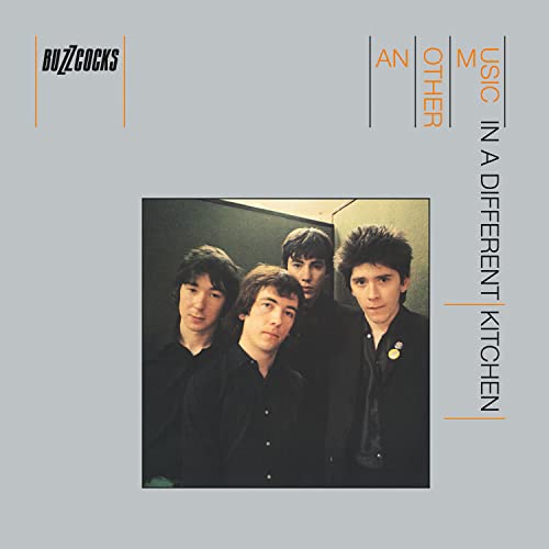 Buzzcocks album cover: four men in black, gray background, orange text.