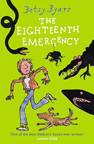 Book cover: a boy runs from a snake, spiders, and dogs.