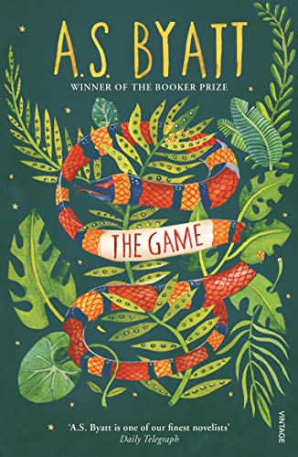 Book cover: "The Game" by A.S. Byatt, featuring a colorful snake and foliage.